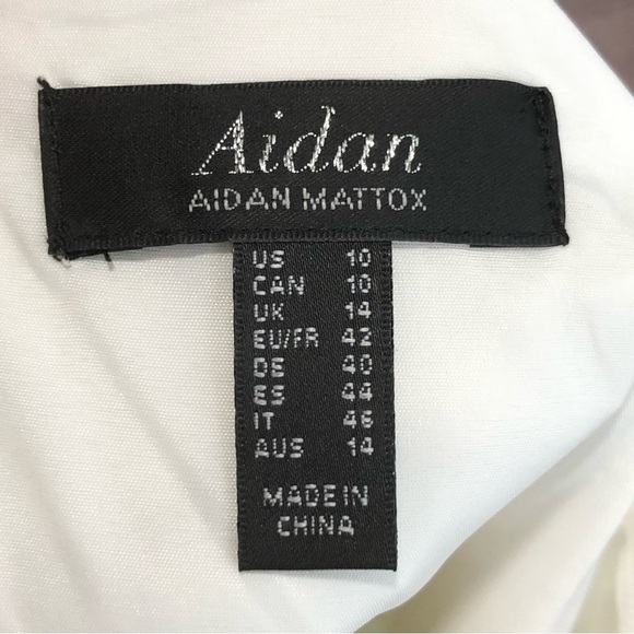 Aidan Mattox NWT size 10 ivory halter A-line mini dress - Picture 5 of 11